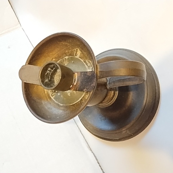 Hurricane Glass Globe Brass Candle Holder - Picture 9 of 9